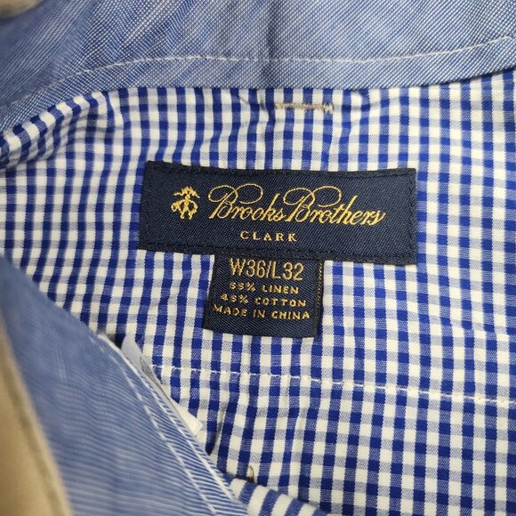 Brooks Brothers Clark Pants Men's Size 36 x32 Nautical Sail Boat Print Linen - Picture 5 of 12